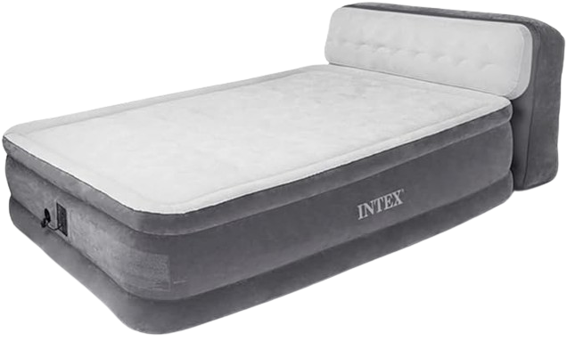 Intex Dura-Beam Ultra Plush Inflatable Pillow Top Bed Air Mattress with Headboard